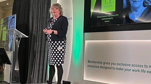 Clare Yates speaking at the Propertymark Midlands Conference 2022