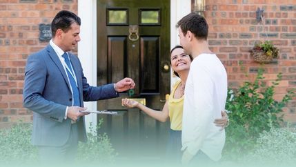 Couple getting keys