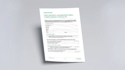 Front page of Propertymark's anti-money laundering compliance checklist