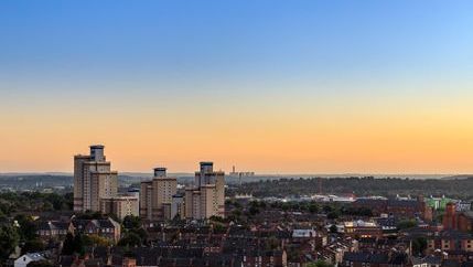 Nottingham skyline, Radford flats tower block.jpg