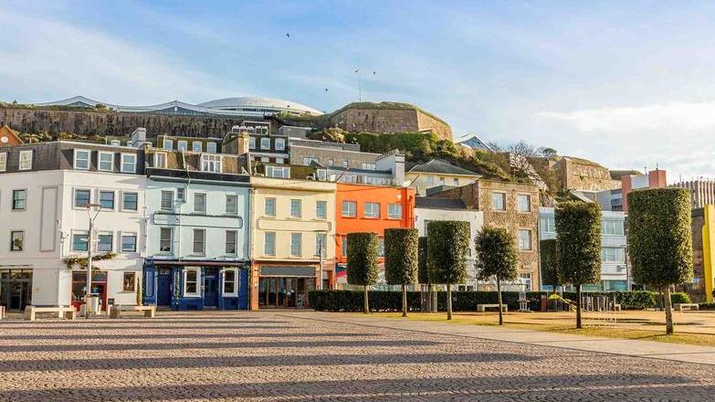 Saint Helier central square in Jersey