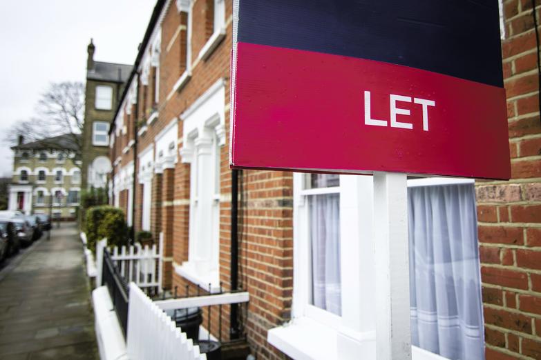 Let board outside terraced house
