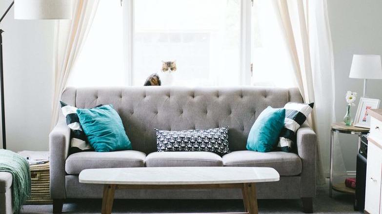 Grey sofa in well furnished property