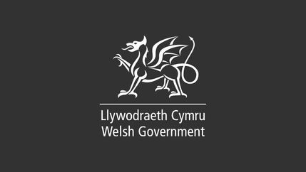 Welsh Government logo black background