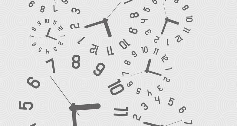 Montage of clock faces of varying sizes