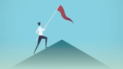 Planting flag illustration