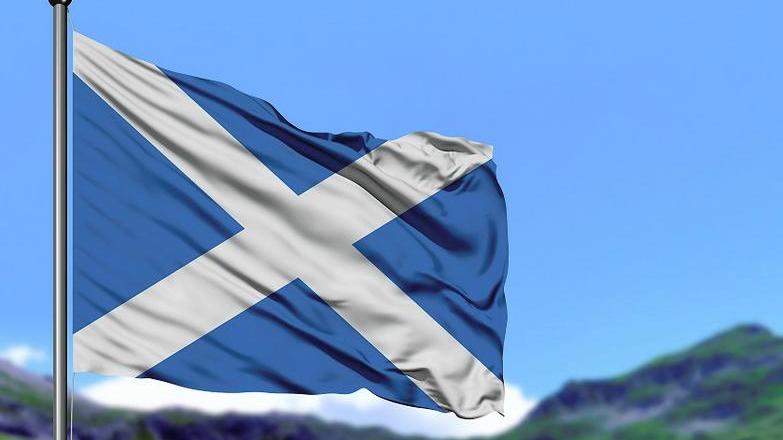 Scottish Flag close up