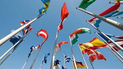 Flags from multiple nations