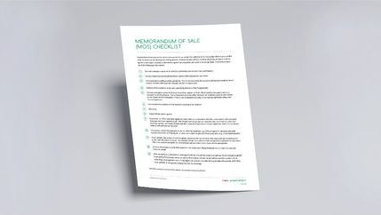 Propertymark's Memorandum of Sale Checklist