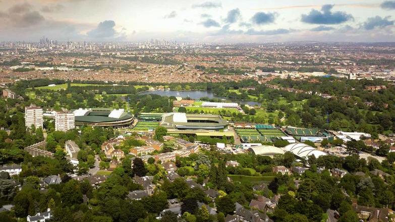 Aerial view of Wimbledon South London