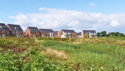 New build housing estate from a distance