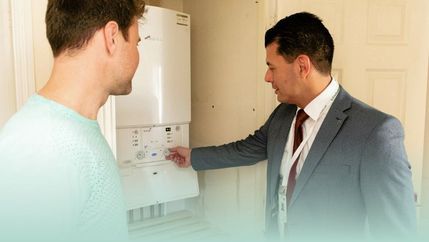 Agent showing a domestic boiler