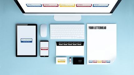 Computer moniter, tablet, mobile, letterhead and other stationary displaying the Propertymark Protected logos