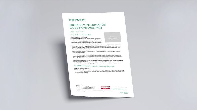Propertymark Professional Information Questionnaire for sales