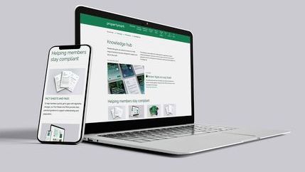Laptop and mobile device displaying Propertymark's Knowledge Hub webpage