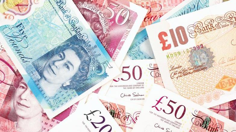 Close up of British bank notes