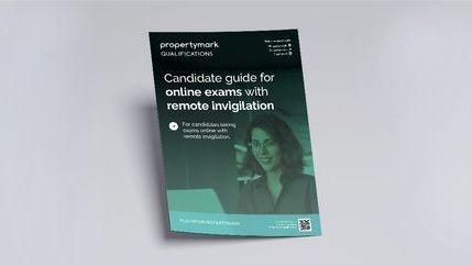 Front cover of Propertymark Qualifications' virtual exam guide