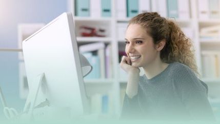 Woman at computer