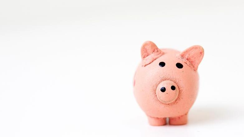 Piggy bank on a white background