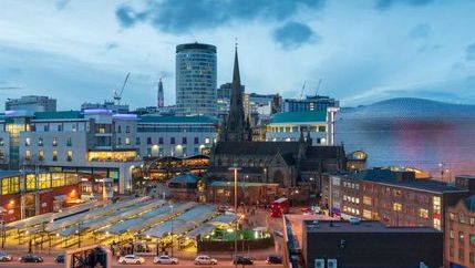 Birmingham business district in the West midlands