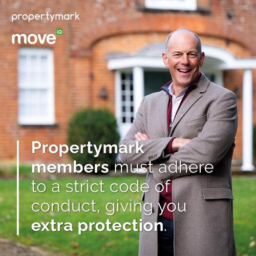 Graphic featuring Phil Spencer which reads "Propertymark members must adhere to a strict code of conduct, giving you extra protection"