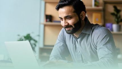 man using laptop