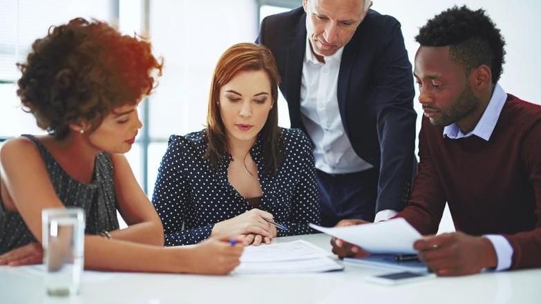 Group sat with trainer