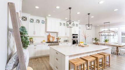 Large modern, white kitchen