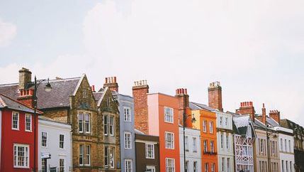 Colourful houses in a row