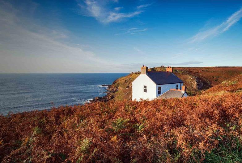 Cottage at Cape Cornwall pictured in autumn